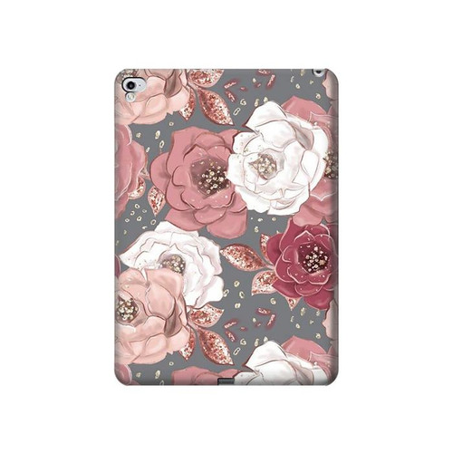 W3716 Rose Floral Pattern Tablet Hülle Schutzhülle Taschen für iPad Pro 12.9 (2015,2017)