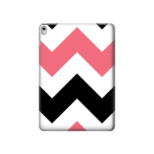 W1849 Pink Black Chevron Zigzag Tablet Hülle Schutzhülle Taschen für iPad Air 2, iPad 9.7 (2017,2018), iPad 6, iPad 5