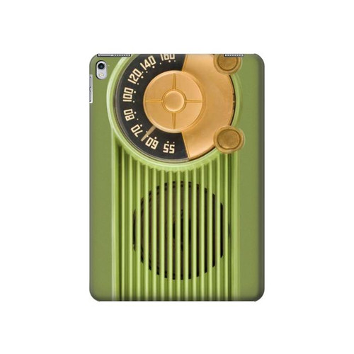 W2656 Vintage Bakelite Radio Green Tablet Hülle Schutzhülle Taschen für iPad Air 2, iPad 9.7 (2017,2018), iPad 6, iPad 5