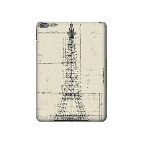 W3474 Eiffel Architectural Drawing Tablet Hülle Schutzhülle Taschen für iPad Pro 10.5, iPad Air (2019, 3rd)