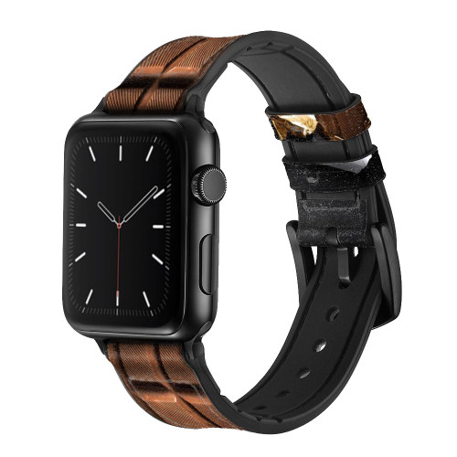 CA0033 Chocolate Tasty Leather & Silicone Smart Watch Band Strap For Apple Watch iWatch