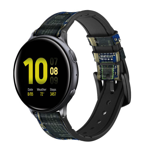 CA0004 Curcuid Board Smart Watch Armband aus Silikon und Leder für Samsung Galaxy Watch, Gear, Active