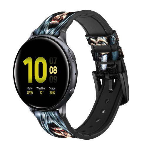 CA0035 Grim Reaper Smart Watch Armband aus Silikon und Leder für Samsung Galaxy Watch, Gear, Active