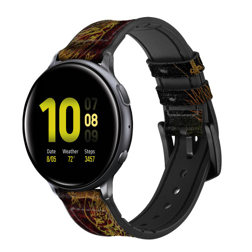 CA0044 Chinese Dragon Smart Watch Armband aus Silikon und Leder für Samsung Galaxy Watch, Gear, Active