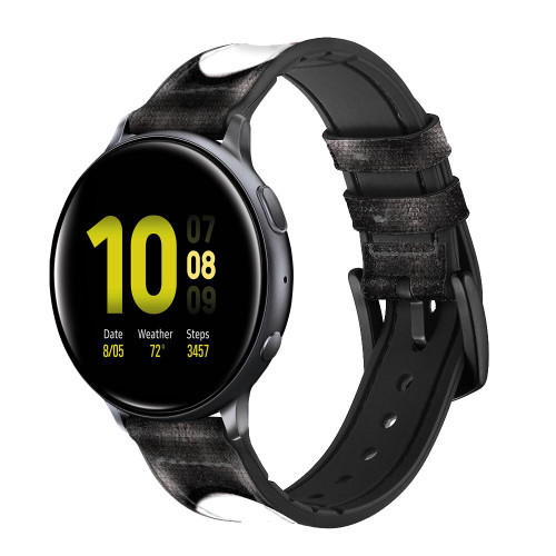 CA0629 Yin Yang Symbol Smart Watch Armband aus Silikon und Leder für Samsung Galaxy Watch, Gear, Active
