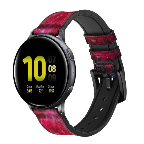 CA0677 Zodiac Red Galaxy Smart Watch Armband aus Silikon und Leder für Samsung Galaxy Watch, Gear, Active