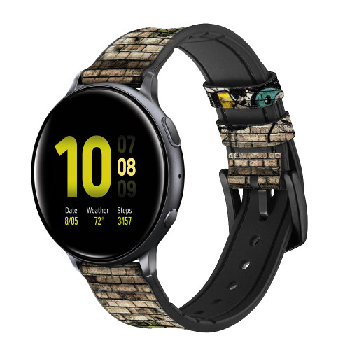CA0697 Graffiti Wall Smart Watch Armband aus Silikon und Leder für Samsung Galaxy Watch, Gear, Active