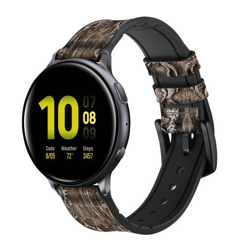 CA0698 Dragon Door Smart Watch Armband aus Silikon und Leder für Samsung Galaxy Watch, Gear, Active
