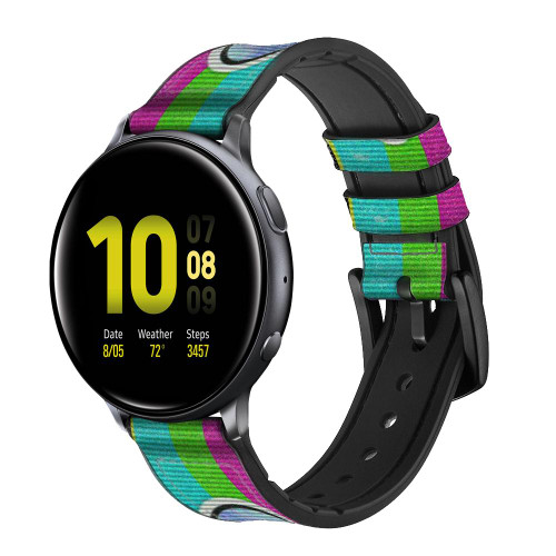 CA0735 Alien No Signal Smart Watch Armband aus Silikon und Leder für Samsung Galaxy Watch, Gear, Active