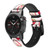 CA0776 Strawberry Smart Watch Armband aus Silikon und Leder für Garmin Smartwatch