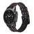 CA0829 Roman Shield Blue Smart Watch Armband aus Silikon und Leder für Garmin Smartwatch