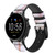 CA0777 Soft Pink Marble Graphic Print Smart Watch Armband aus Silikon und Leder für Fossil Smartwatch