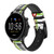 CA0826 Luggage Tag Art Smart Watch Armband aus Silikon und Leder für Fossil Smartwatch