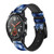 CA0737 Fabric Indigo Tie Dye Smart Watch Armband aus Silikon und Leder für Wristwatch Smartwatch