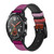 CA0768 LGBT Lesbian Flag Smart Watch Armband aus Silikon und Leder für Wristwatch Smartwatch