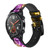 CA0801 Cute Mini Heart Neon Graphic Smart Watch Armband aus Silikon und Leder für Wristwatch Smartwatch