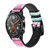 CA0803 Rainbow Zigzag Smart Watch Armband aus Silikon und Leder für Wristwatch Smartwatch