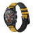 CA0814 Bullet Rusting Yellow Metal Smart Watch Armband aus Silikon und Leder für Wristwatch Smartwatch
