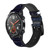 CA0839 Black Hole Smart Watch Armband aus Silikon und Leder für Wristwatch Smartwatch
