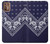 W3357 Navy Blue Bandana Pattern Hülle Schutzhülle Taschen und Leder Flip für Motorola Moto G9 Plus