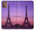 W3447 Eiffel Paris Sunset Hülle Schutzhülle Taschen und Leder Flip für Motorola Moto G9 Plus