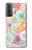 W3705 Pastel Floral Flower Hülle Schutzhülle Taschen und Leder Flip für Samsung Galaxy S21 Plus 5G, Galaxy S21+ 5G