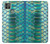 W3414 Green Snake Scale Graphic Print Hülle Schutzhülle Taschen und Leder Flip für Motorola Moto G9 Power