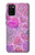 W3710 Pink Love Heart Hülle Schutzhülle Taschen und Leder Flip für Samsung Galaxy A02s, Galaxy M02s