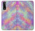 W3706 Pastel Rainbow Galaxy Pink Sky Hülle Schutzhülle Taschen und Leder Flip für LG Stylo 7 4G