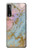 W3717 Rose Gold Blue Pastel Marble Graphic Printed Hülle Schutzhülle Taschen und Leder Flip für LG Stylo 7 4G