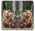 W3558 Bear Family Hülle Schutzhülle Taschen und Leder Flip für LG Stylo 7 5G
