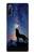 W3555 Wolf Howling Million Star Hülle Schutzhülle Taschen und Leder Flip für Sony Xperia L5