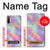 W3706 Pastel Rainbow Galaxy Pink Sky Hülle Schutzhülle Taschen und Leder Flip für Sony Xperia L5