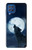 W3693 Grim White Wolf Full Moon Hülle Schutzhülle Taschen und Leder Flip für Samsung Galaxy M62