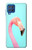 W3708 Pink Flamingo Hülle Schutzhülle Taschen und Leder Flip für Samsung Galaxy M62