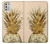 W3490 Gold Pineapple Hülle Schutzhülle Taschen und Leder Flip für Motorola Moto G Stylus (2021)