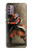 W0796 Japan Red Samurai Hülle Schutzhülle Taschen und Leder Flip für Motorola Moto G30, G20, G10