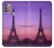 W3447 Eiffel Paris Sunset Hülle Schutzhülle Taschen und Leder Flip für Motorola Moto G30, G20, G10