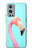 W3708 Pink Flamingo Hülle Schutzhülle Taschen und Leder Flip für OnePlus 9 Pro