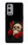 W3753 Dark Gothic Goth Skull Roses Hülle Schutzhülle Taschen und Leder Flip für OnePlus 9 Pro