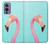 W3708 Pink Flamingo Hülle Schutzhülle Taschen und Leder Flip für OnePlus 9