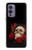 W3753 Dark Gothic Goth Skull Roses Hülle Schutzhülle Taschen und Leder Flip für OnePlus 9