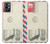 W3551 Vintage Airmail Envelope Art Hülle Schutzhülle Taschen und Leder Flip für OnePlus 9R