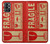 W3552 Vintage Fragile Label Art Hülle Schutzhülle Taschen und Leder Flip für OnePlus 9R