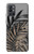 W3692 Gray Black Palm Leaves Hülle Schutzhülle Taschen und Leder Flip für OnePlus 9R