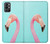 W3708 Pink Flamingo Hülle Schutzhülle Taschen und Leder Flip für OnePlus 9R