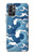 W3751 Wave Pattern Hülle Schutzhülle Taschen und Leder Flip für OnePlus 9R