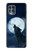 W3693 Grim White Wolf Full Moon Hülle Schutzhülle Taschen und Leder Flip für Motorola Edge S