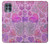 W3710 Pink Love Heart Hülle Schutzhülle Taschen und Leder Flip für Motorola Edge S