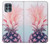 W3711 Pink Pineapple Hülle Schutzhülle Taschen und Leder Flip für Motorola Edge S